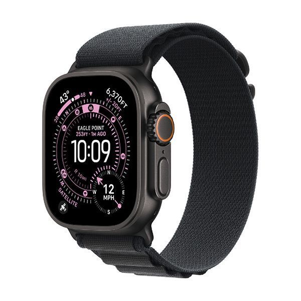 Apple Watch Series Ultra 3 49mm Black Titanium Case with Black Alpine Loop S